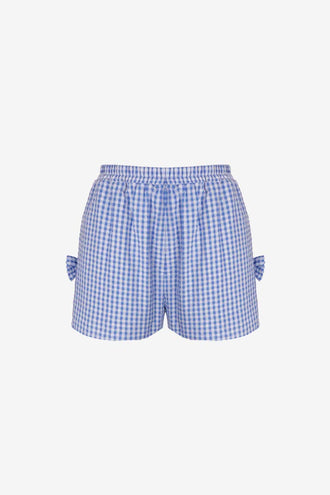 Ruby Raquel Bow Short - Blue Gingham