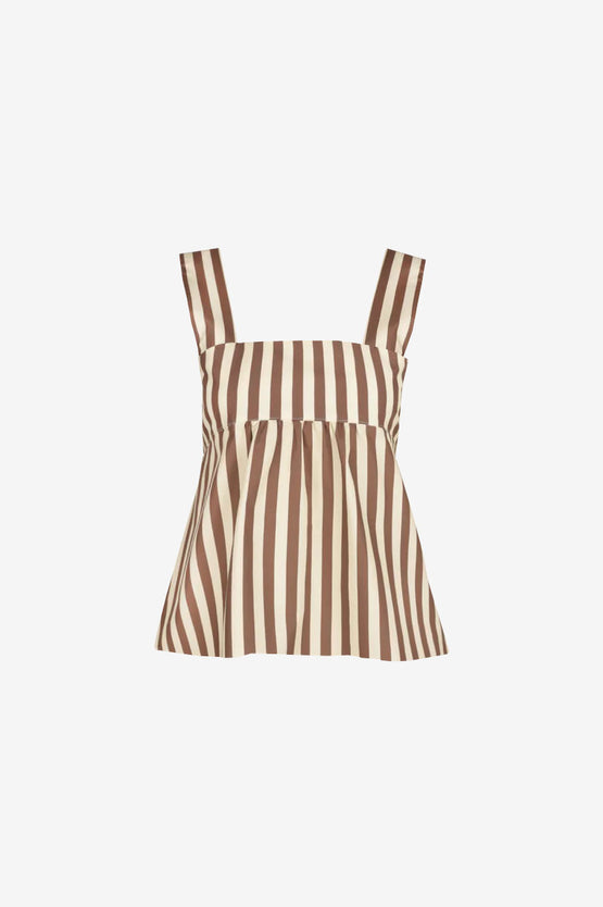 Ruby Margie Tie-Back Top - Brown Butter