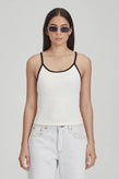 Commoners Fitted Rib Cami - White/Black