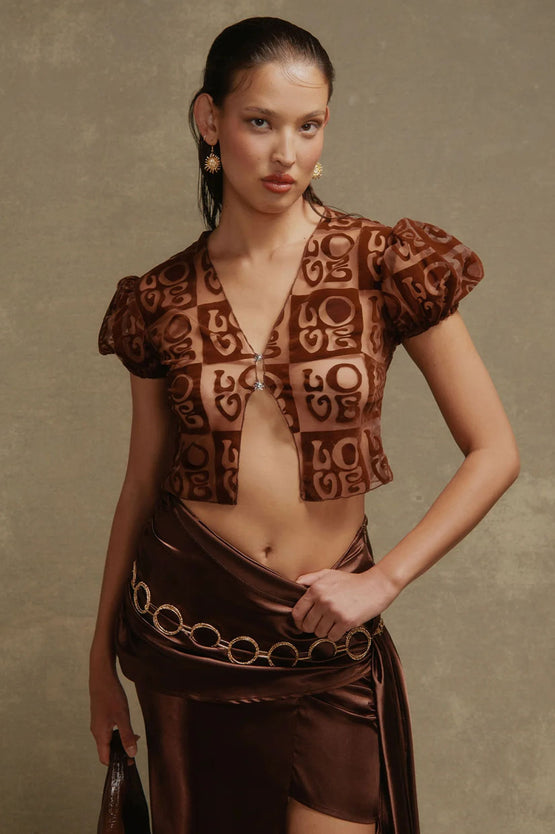 House Of Sunny Casa Amor Top - Brown