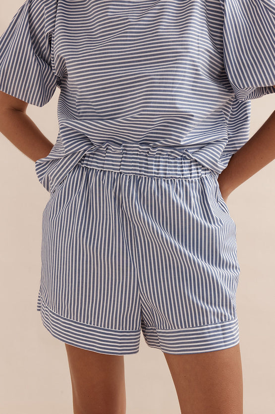 Caitlin Crisp Sunday Shorts 2.0 - Blue Stripe