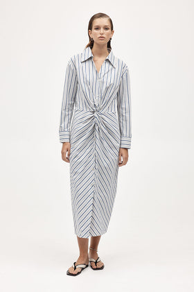 Marle Collins Dress - Cerulean Stripe