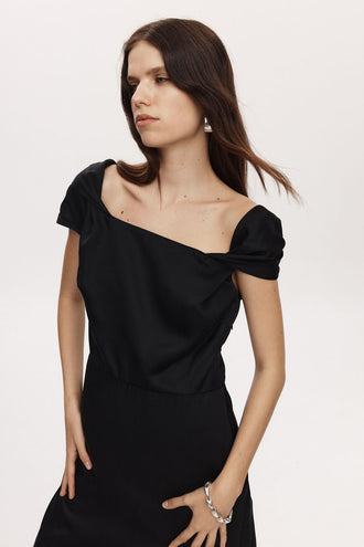 Marle Drew Dress - Black