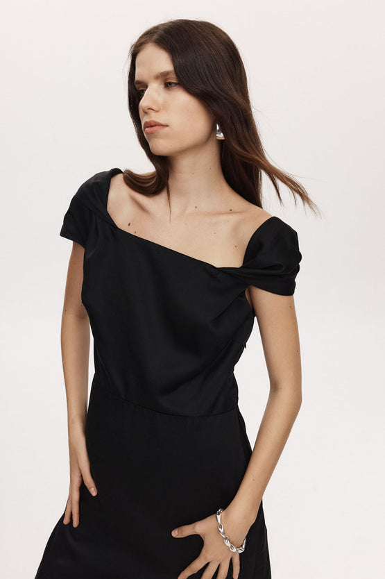 Marle Drew Dress - Black