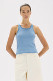 Assembly Drew Stripe Rib Tank - Bahama/White