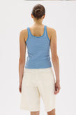 Assembly Drew Stripe Rib Tank - Bahama/White