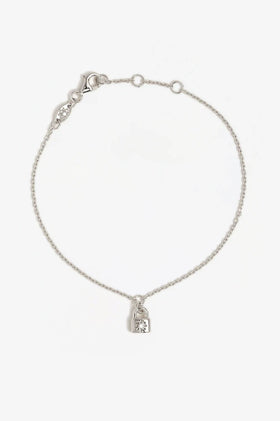 By Charlotte Crystal Lotus Padlock Bracelet - Silver