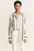 Shona Joy Harlow Oversized Shirt - Ivory/Navy