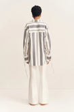 Shona Joy Harlow Oversized Shirt - Ivory/Navy