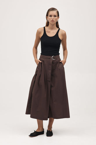 Marle Henry Skirt - Chocolate