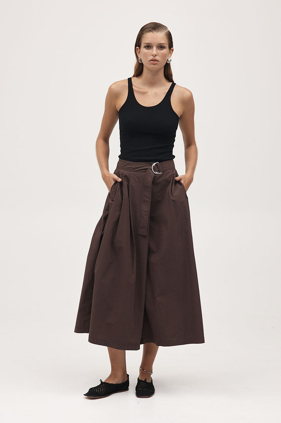 Marle Henry Skirt - Chocolate