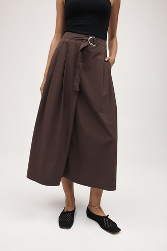 Marle Henry Skirt - Chocolate