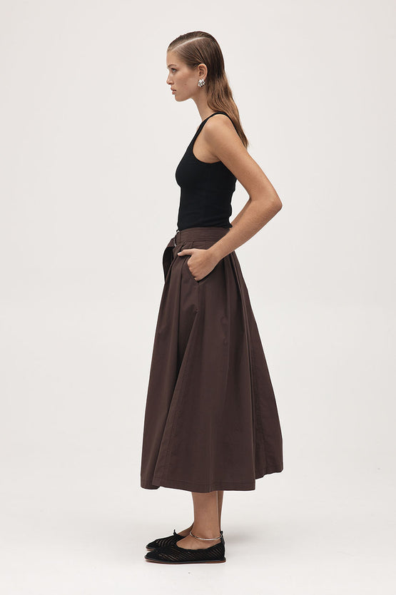 Marle Henry Skirt - Chocolate