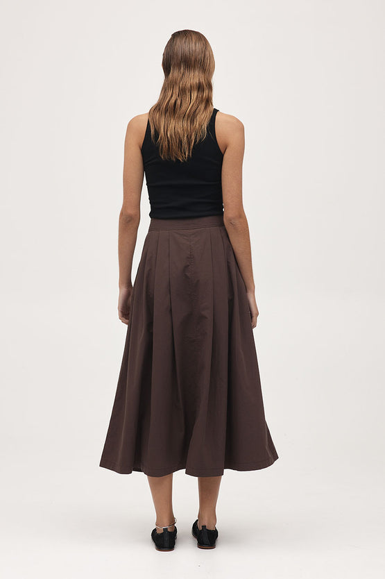 Marle Henry Skirt - Chocolate