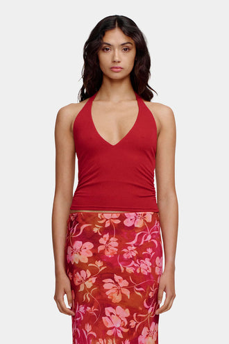 Ownley Kyah Halter Top - Ruby