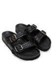 La Tribe Buckle Sandal - Black