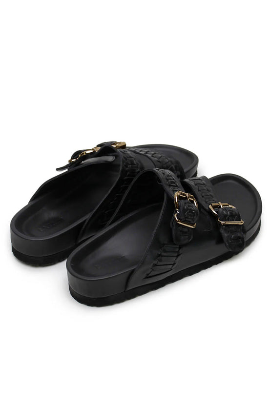 La Tribe Buckle Sandal - Black