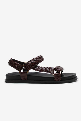 La Tribe Elke Braided Sandal - Black Cherry