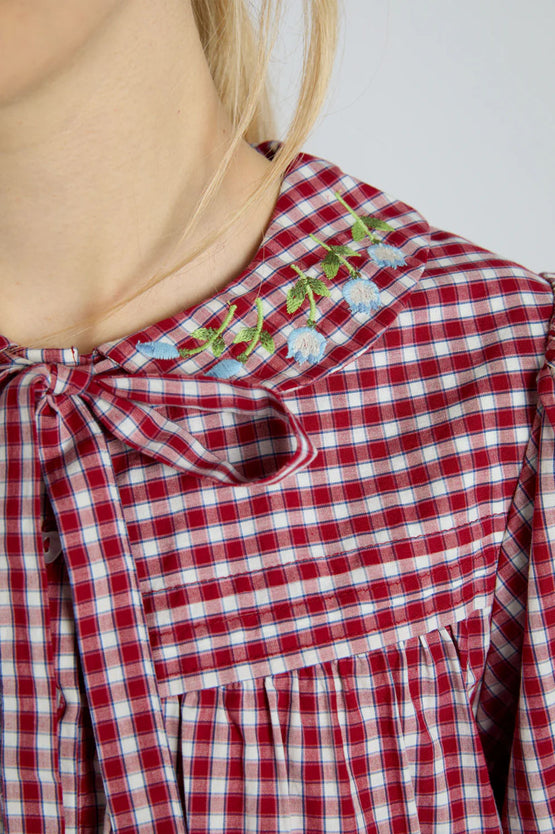 Damson Madder Mila Blouse - Cherry Gingham