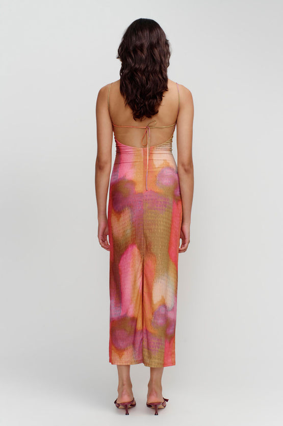 Ownley Miro Midi Dress - Rainbow Blur