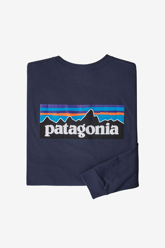 Patagonia L/S P-6 Logo Responsibili Tee - Classic Navy