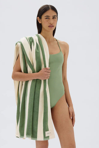 Assembly Cotton Stripe Beach Towel - Pandan