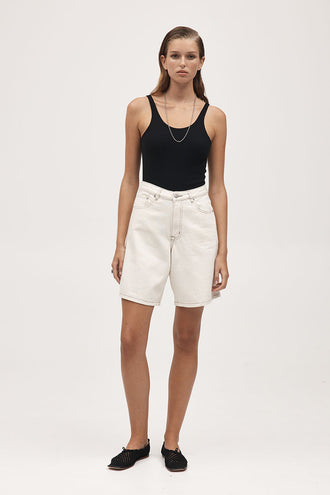 Marle Relaxed Jean Short - Ecru