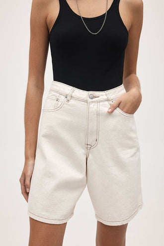 Marle Relaxed Jean Short - Ecru