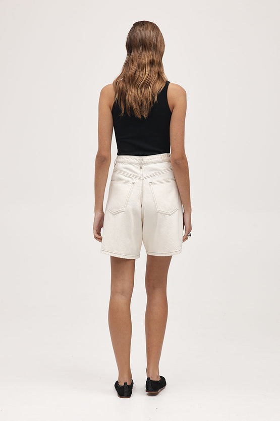 Marle Relaxed Jean Short - Ecru