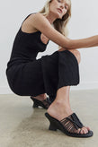 La Tribe Macrame Wedge - Black