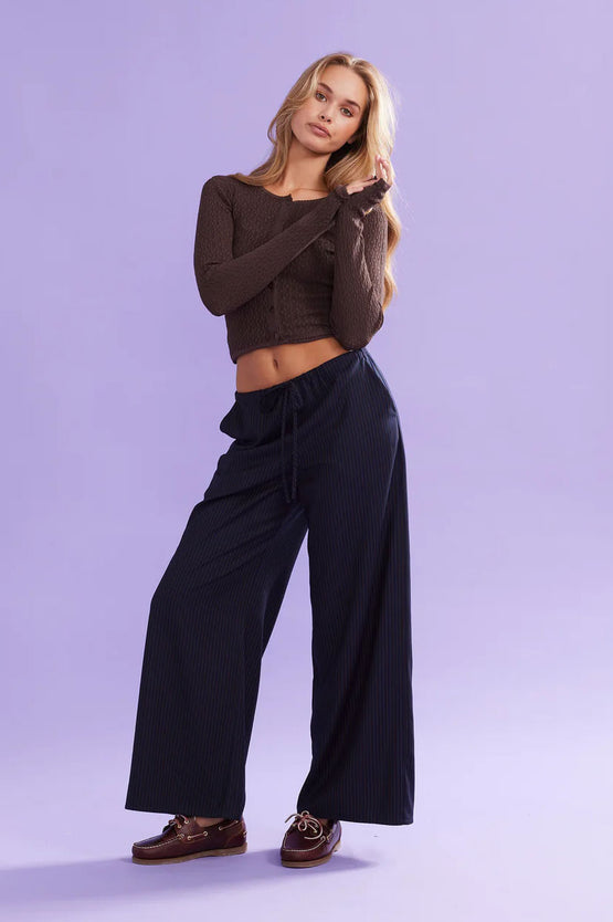 Ruby Andie Pinstripe Pant - Navy Copper