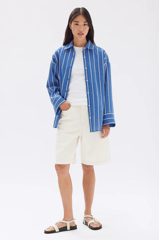 Assembly Alya Stripe LS Shirt - Royal/White