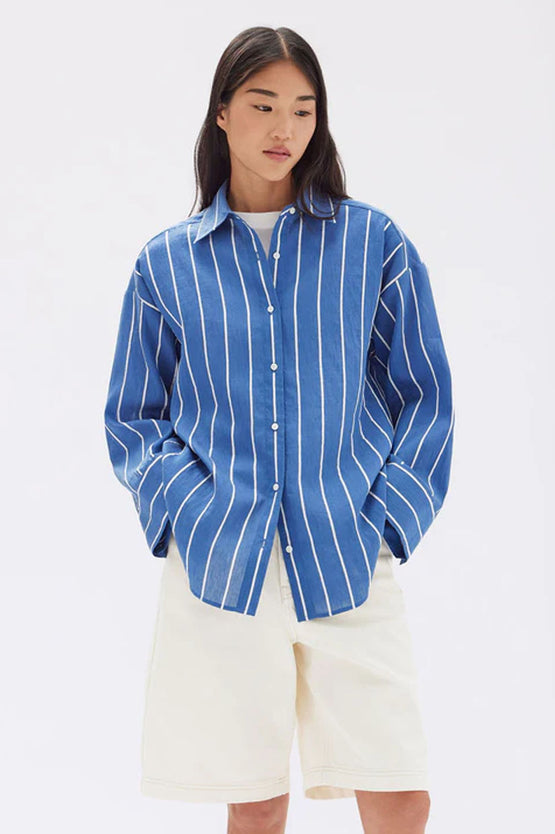 Assembly Alya Stripe LS Shirt - Royal/White