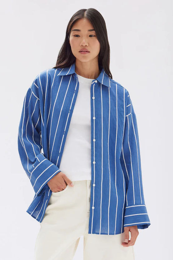 Assembly Alya Stripe LS Shirt - Royal/White