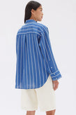 Assembly Alya Stripe LS Shirt - Royal/White