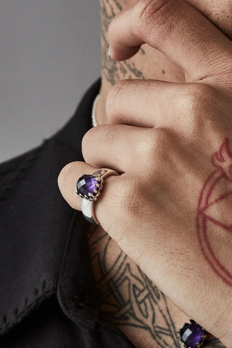 Stolen Girlfriends Club Baby Claw Ring - Amethyst