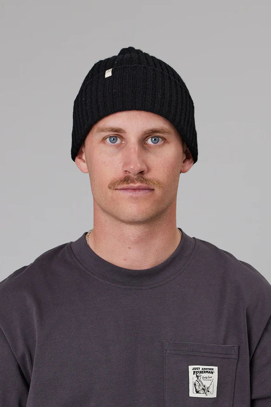 Just Another Fisherman Skipper Merino Beanie - Black