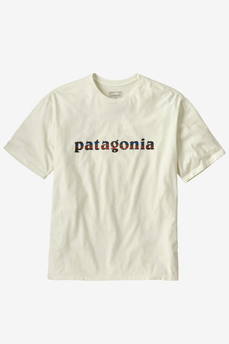 Patagonia 73 Text Logo T-Shirt - Birch White