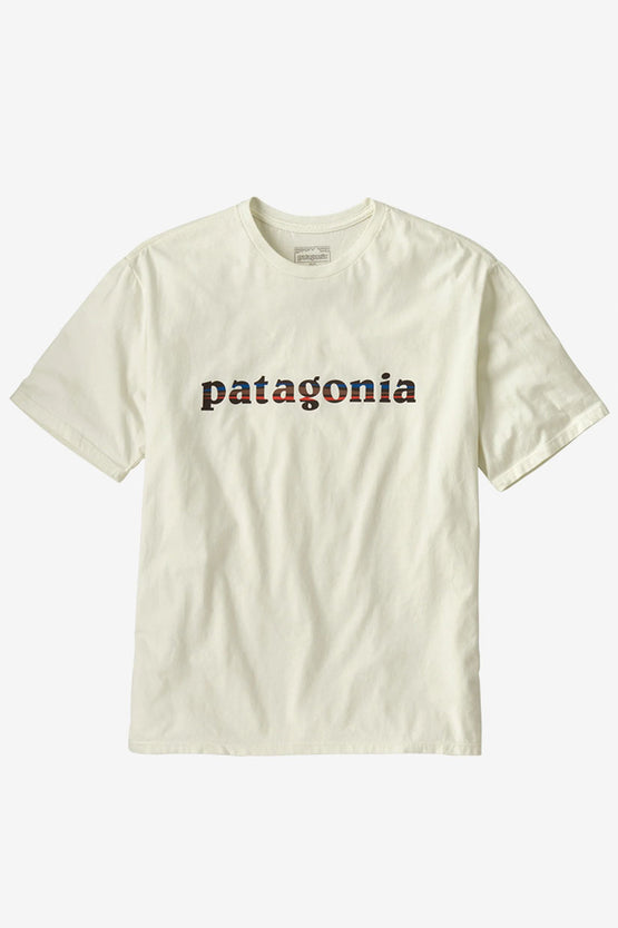 Patagonia 73 Text Logo T-Shirt - Birch White