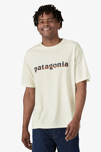 Patagonia 73 Text Logo T-Shirt - Birch White