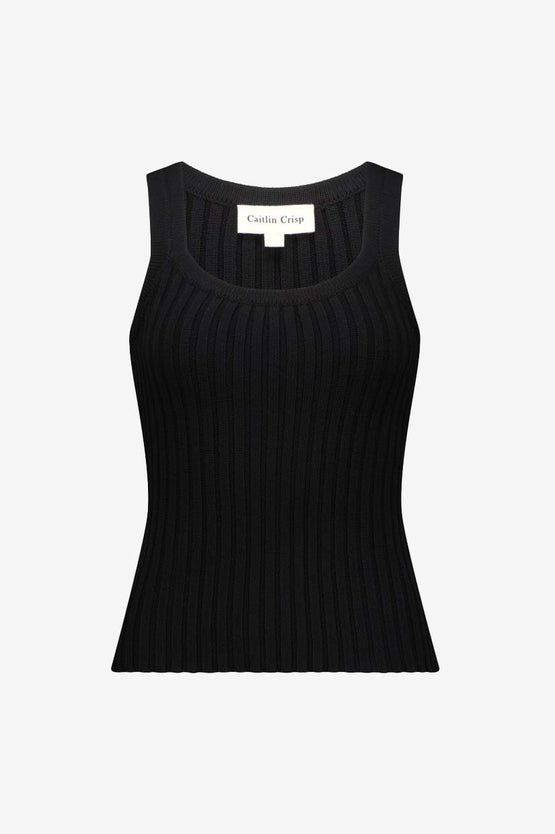 Caitlin Crisp Phoebe Top - Black Rib