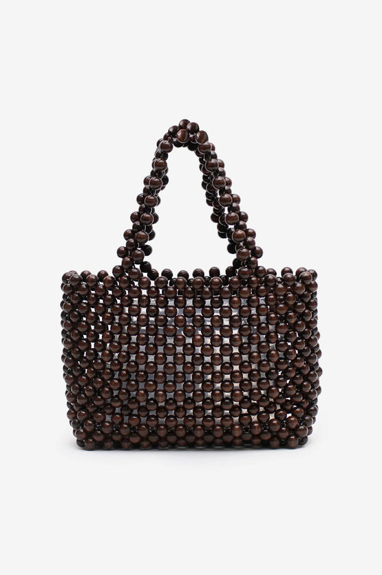 La Tribe Bon Bon Beaded Bag - Brown