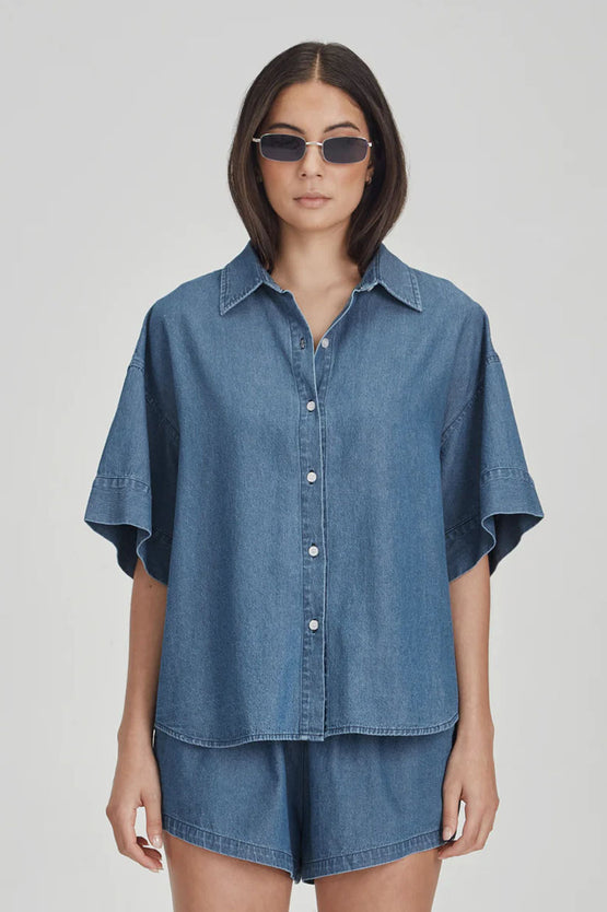 Commoners Womens Boyfriend Shirt - Chambray