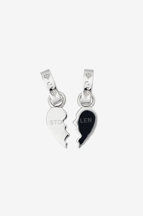 Stolen Girlfriends Club Guitar Pic Charm - Silver