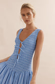 Caitlin Crisp Celine Dress - Blue White Stripe