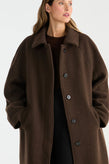 Ena Pelly Cleo Wool Coat - Choc