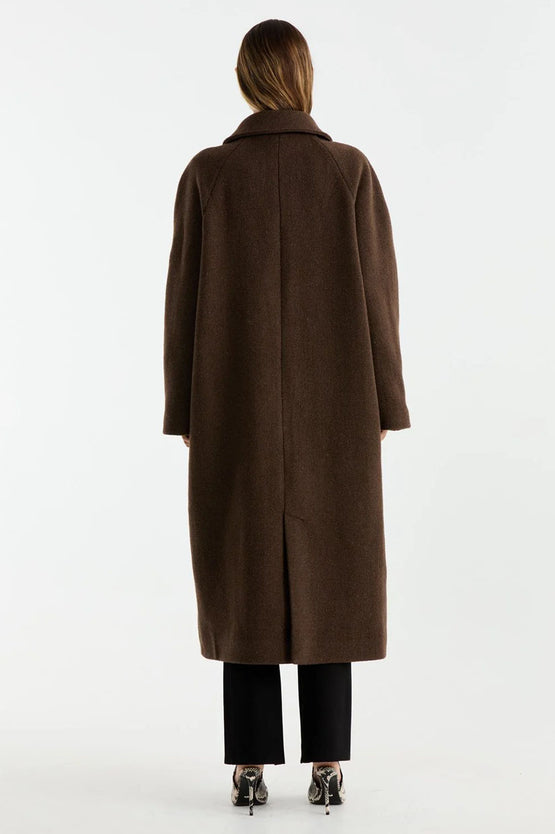 Ena Pelly Cleo Wool Coat - Choc