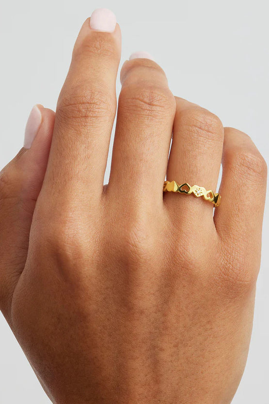 By Charlotte Connected Hearts Ring - Gold