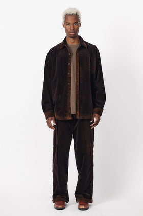 Beach Brains Cord LS Shirt - Washed Brown