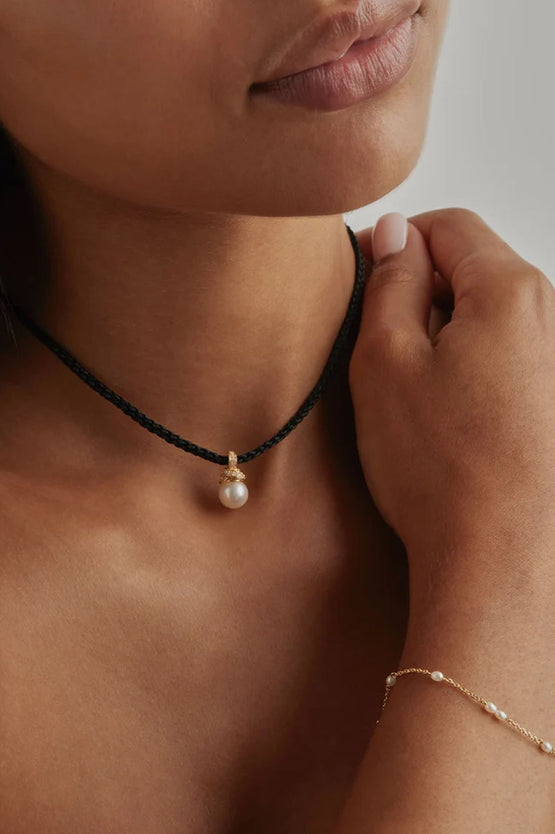 By Charlotte Whispers Of Tranquillity Pearl Cord Choker - Gold